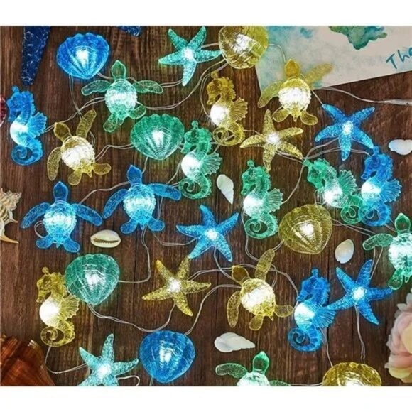 Ocean Themed Marine Life Night Lights, Beach Aquarium Décor Sea Turtle Seahorse